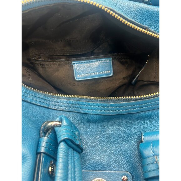 Marc by Marc Jacobs Totally Turnlock Shifty Satchel Blue 100% Cowhide Leather - Picture 10 of 12